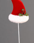 Premium Xmas Pick Fabric Small Santa Caps- 1Pc