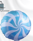 Blue Candy Swirl Circle Round Balloon