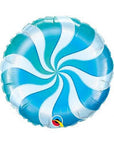 Blue Candy Swirl Circle Round Balloon