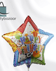 Birthday Patterned Star Prismatic Star Balloon