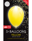 Yellow Led 5 Latex Balloon (Helium/Air Filled) - 10 Inches