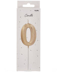 Candle  Glamour Vibes Metallic Gold Number 0 - 1 Pc- (7cm)