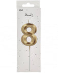 Candle  Glamour Vibes Metallic Gold Number 8 - 1 Pc- (7cm)