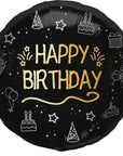 Happy Birthday Shinning Glam Round Balloon