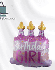 Birthday Girl Cake & Candles Balloon