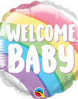 Welcome Baby Round Birthday Rainbow Balloon