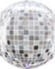Disco Ball Globe (Helium) - 15 Inches