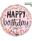 Happy Birthday Pink Confetti Balloon