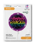 Happy Birthday Neon Round Balloon