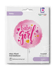 Baby Girl Pink Hearts (Helium) - 18 Inches