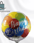 Silver Happy Birthday Round Balloon