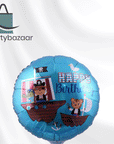 Happy Birthday Pirate Ship Round Balloon