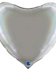 Heart Rainbow Holographic Platinum Pure (Helium) - 36 Inches