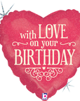 With Love On Your Birthday Heart Balloon