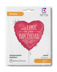 With Love On Your Birthday Heart Balloon