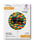 Happy Birthday Blocks Round Balloon