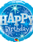 Birthday Blue Sparkle Round Balloon