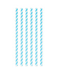 20 Paper straws 6mm x 197mm striped Blue