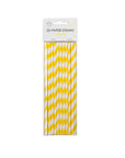 20 Paper straws 6mm x 197mm striped Yellow