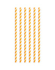20 Paper straws 6mm x 197mm striped Orange