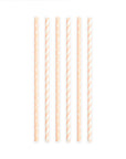 20 Paper straws 6mm x 197mm striped Baby Pink