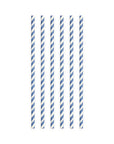 20 Paper straws 6mm x 197mm striped Dark Blue