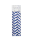 20 Paper straws 6mm x 197mm striped Dark Blue