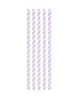 20 Paper straws 6mm x 197mm striped Lilac