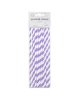 20 Paper straws 6mm x 197mm striped Lilac