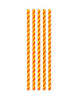 20 Paper straws 6mm x 197mm striped yellow-red