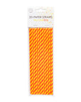 20 Paper straws 6mm x 197mm striped yellow-red
