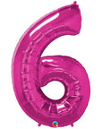 Number 6 Magenta Balloon