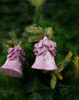 Pink Glitter Bells Ornament- 2Pc