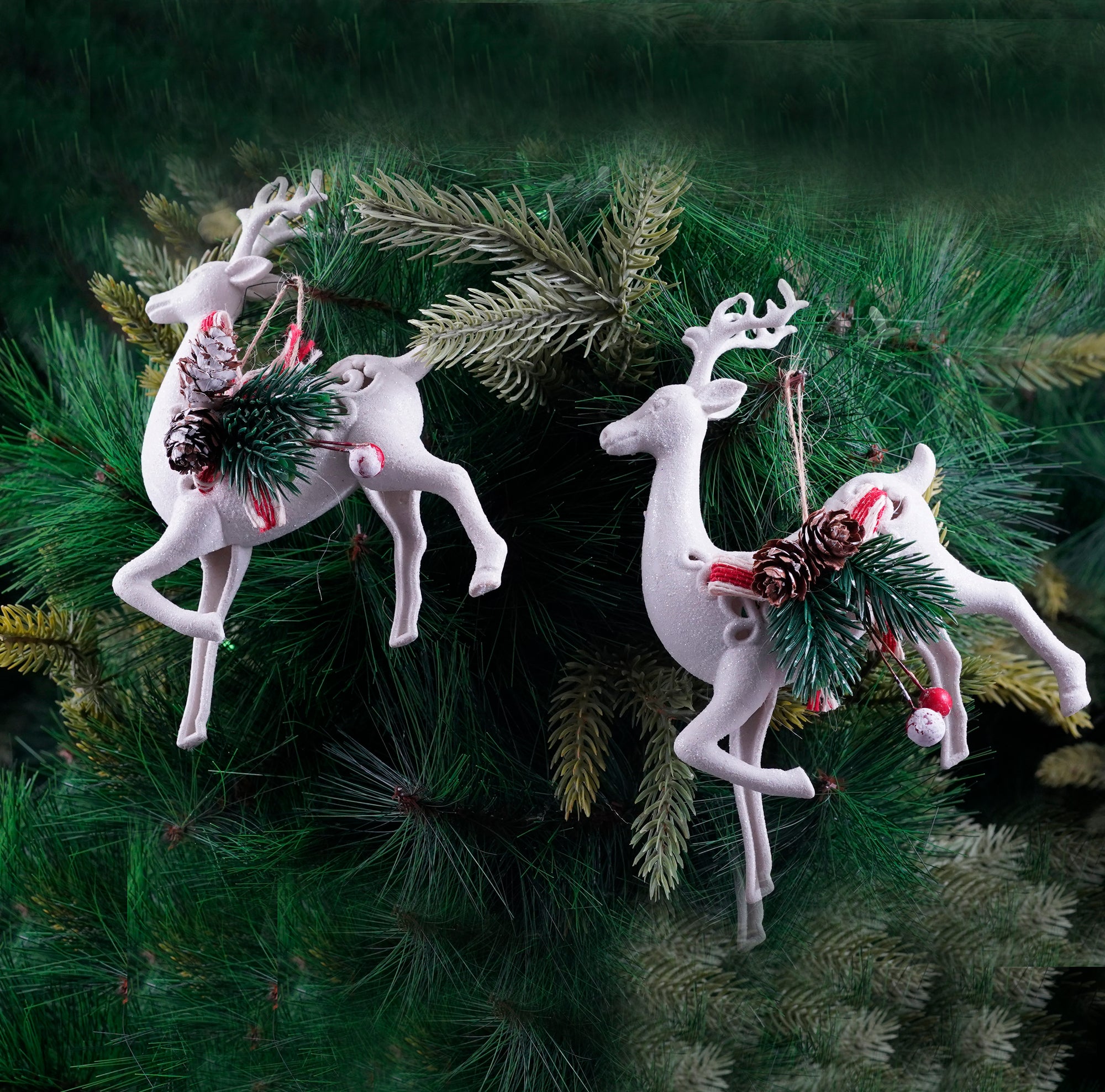 White Reindeer Ornament- 1Pc