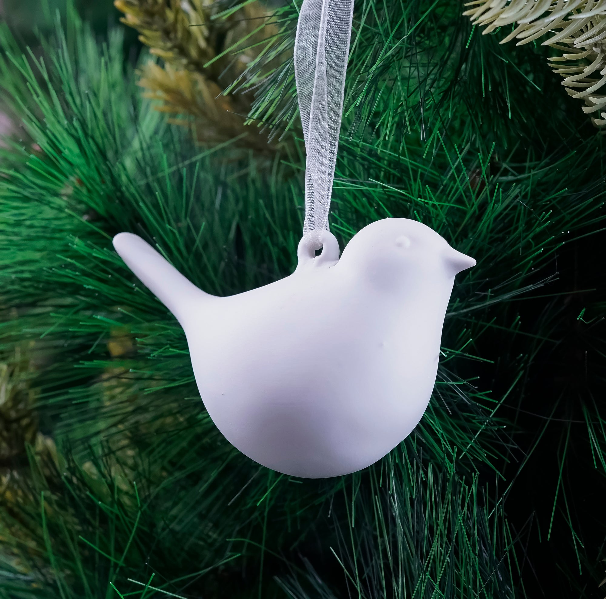 Luxe Assorted White Woodland Ornament- 3Pc