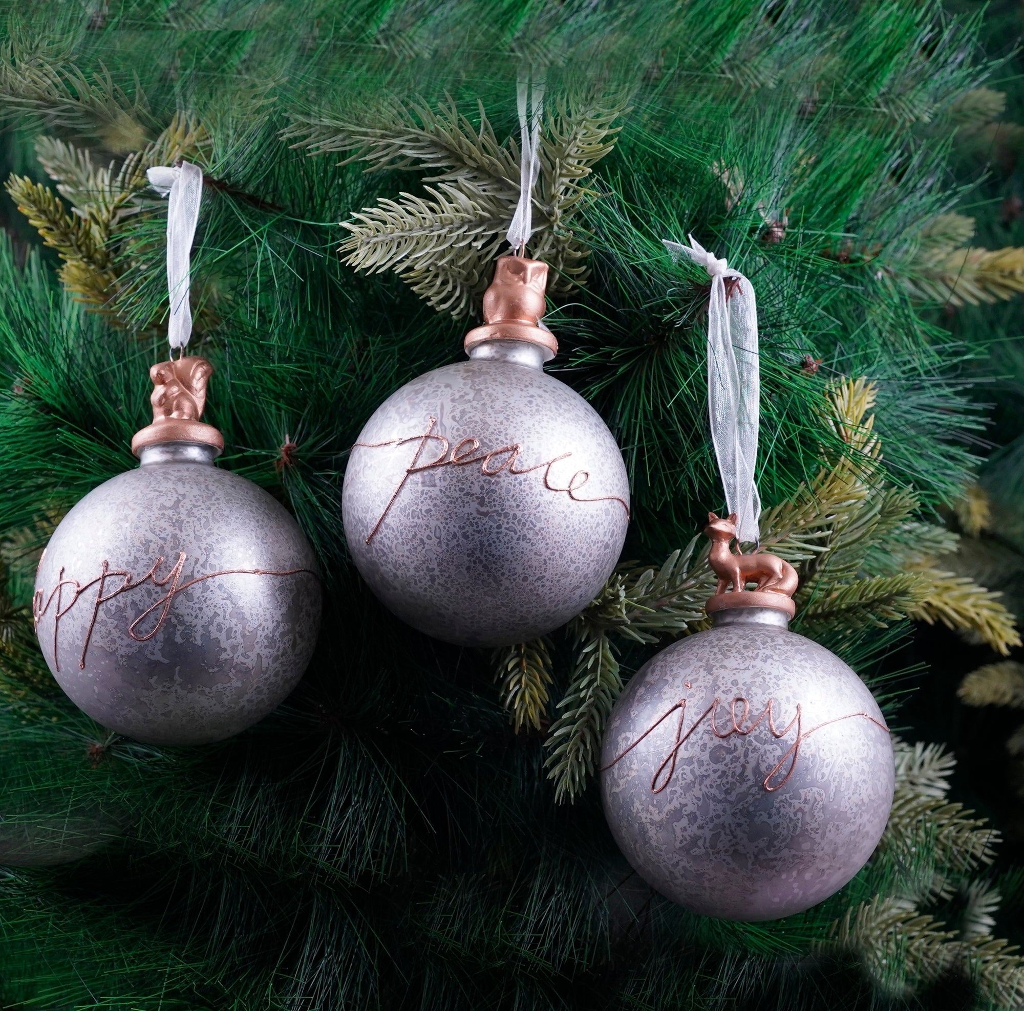 Luxe Assorted Live Life Joy Ornament- 3Pc