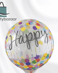 Happy Birthday Colourful Bubbles Dots Balloon