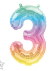 Ombre Number 3 Balloon