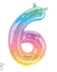 Ombre Number 6 Balloon