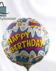 Superhero White Round Balloon