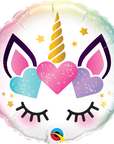 Round Unicorn Eyelashes Balloon