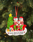 Personalised Ceramic Resin Ornament Merry christmas in family for 3- 1pc