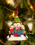 Personalised Ceramic Resin Ornament  Christmas bench for 4-1 pC