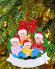 Personalised Ceramic Resin Ornament  Four on the christmas wreath-1 pc