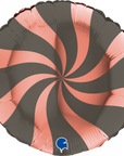 Swirly Rose Gold-Platinum Grey Round Balloon