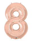 Number 8 Rose Gold (Helium) - 34 Inches