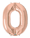 Number 0 Rose Gold (Helium) - 34 Inches