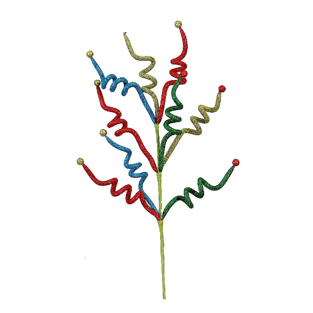 Premium Xmas Tree Branch with Colourful Spring Leaves-1Pc