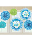 Paper Fan Decoration Welcome Little Boy-6pc