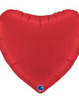 Heart Satin Red (Helium) - 36 Inches
